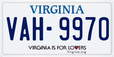 VA license plate VAH9970