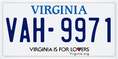 VA license plate VAH9971