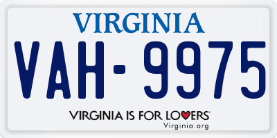 VA license plate VAH9975