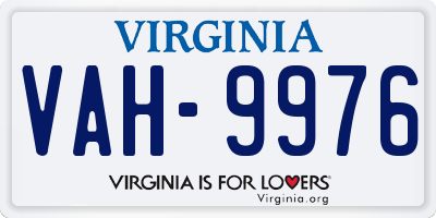 VA license plate VAH9976