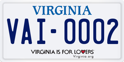 VA license plate VAI0002