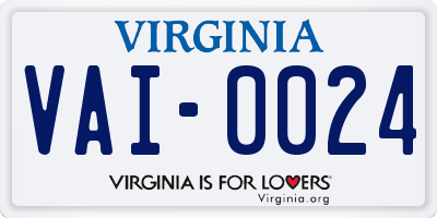 VA license plate VAI0024