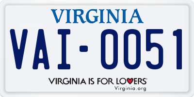 VA license plate VAI0051