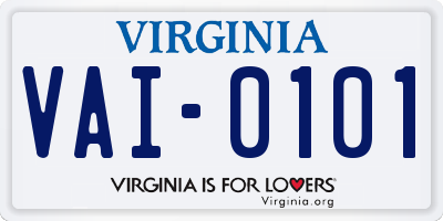 VA license plate VAI0101