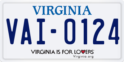 VA license plate VAI0124