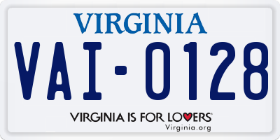 VA license plate VAI0128