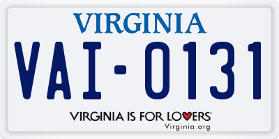 VA license plate VAI0131