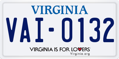 VA license plate VAI0132