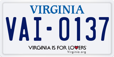 VA license plate VAI0137
