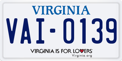 VA license plate VAI0139