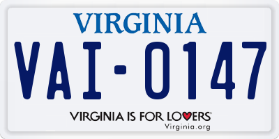 VA license plate VAI0147