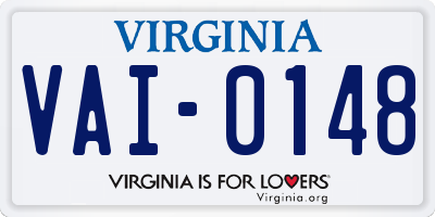 VA license plate VAI0148