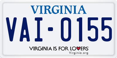 VA license plate VAI0155