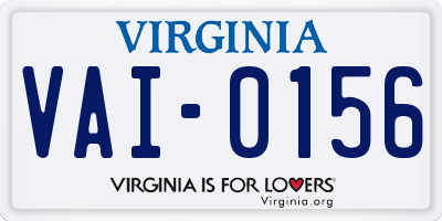 VA license plate VAI0156