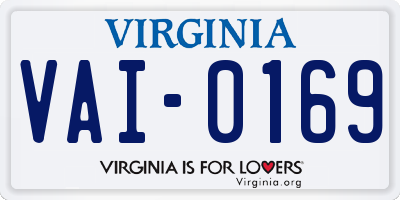 VA license plate VAI0169