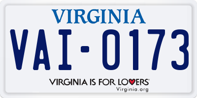 VA license plate VAI0173