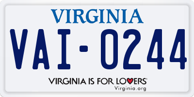 VA license plate VAI0244