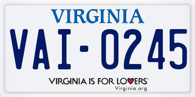 VA license plate VAI0245