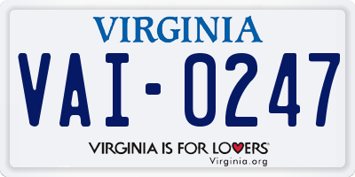 VA license plate VAI0247