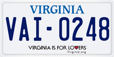 VA license plate VAI0248