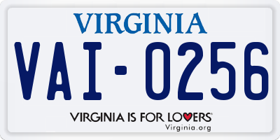 VA license plate VAI0256