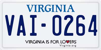 VA license plate VAI0264