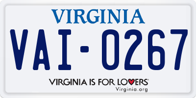 VA license plate VAI0267