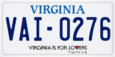VA license plate VAI0276