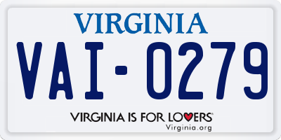 VA license plate VAI0279