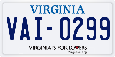 VA license plate VAI0299