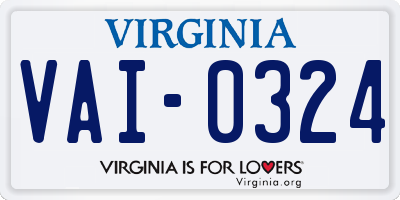 VA license plate VAI0324