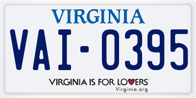 VA license plate VAI0395