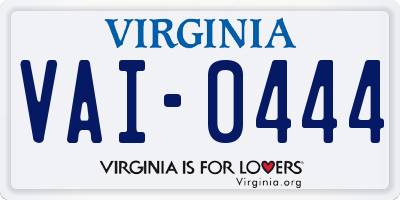 VA license plate VAI0444