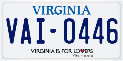 VA license plate VAI0446