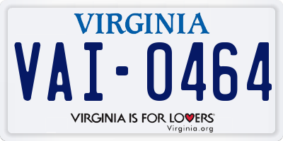 VA license plate VAI0464