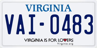 VA license plate VAI0483