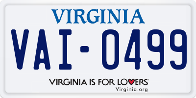 VA license plate VAI0499