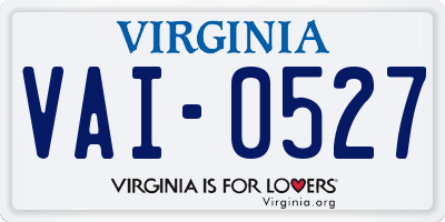 VA license plate VAI0527