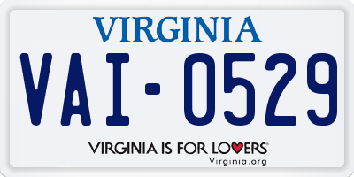 VA license plate VAI0529