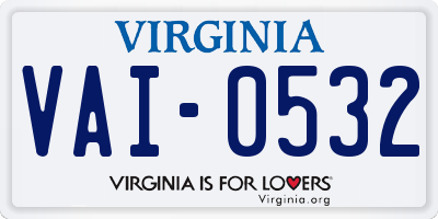 VA license plate VAI0532
