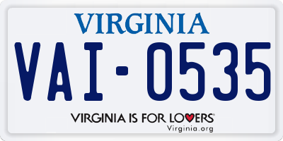 VA license plate VAI0535