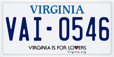 VA license plate VAI0546
