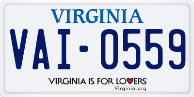 VA license plate VAI0559