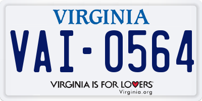 VA license plate VAI0564