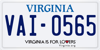 VA license plate VAI0565
