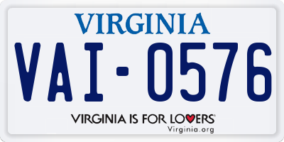 VA license plate VAI0576