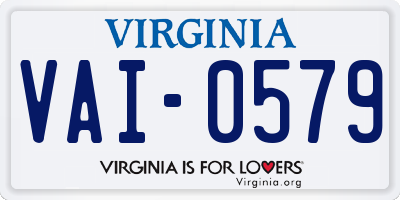 VA license plate VAI0579