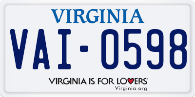 VA license plate VAI0598