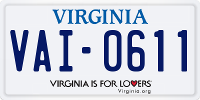 VA license plate VAI0611