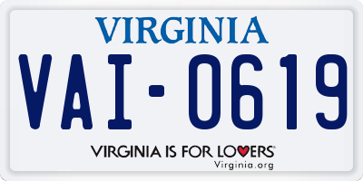 VA license plate VAI0619